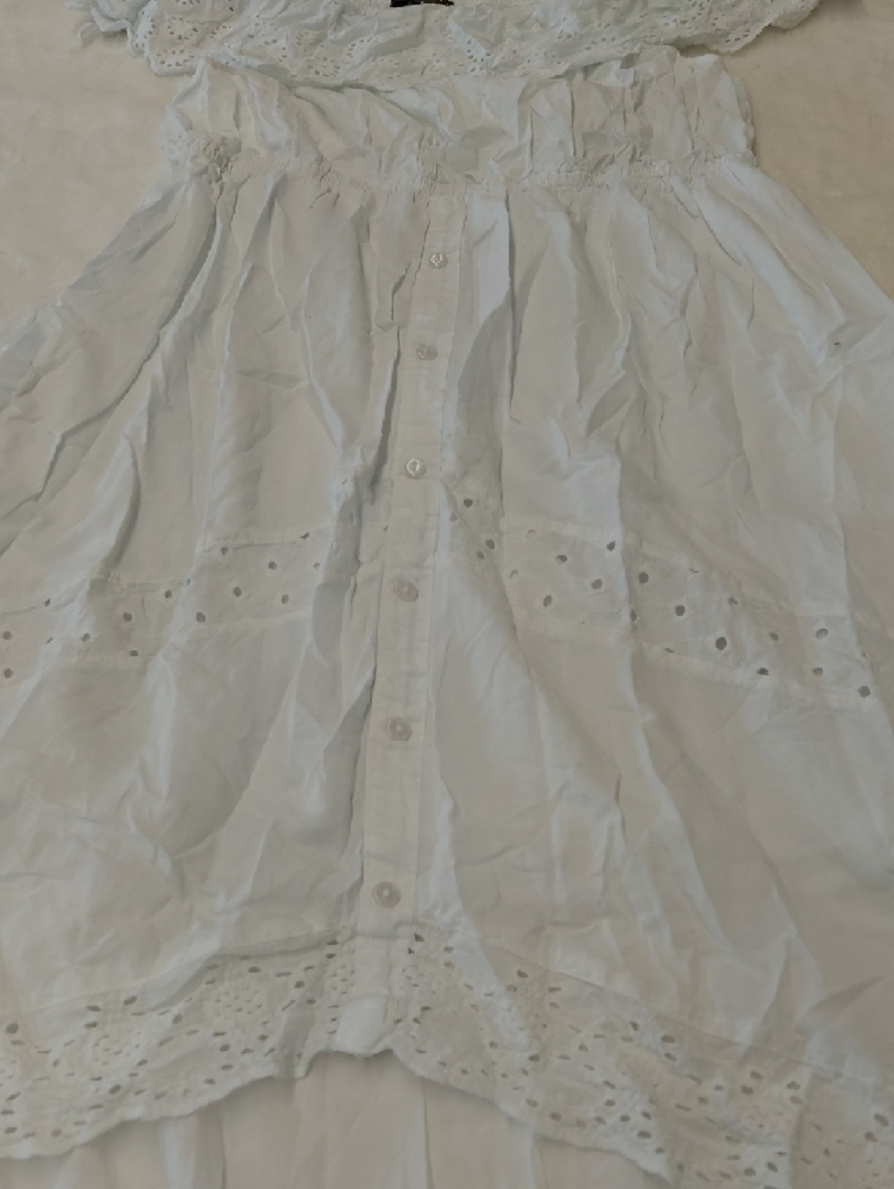J.  GLEE   White High-Low Off Shoulder Women's Eyelet Xl Dress - Picture 4 of 13
